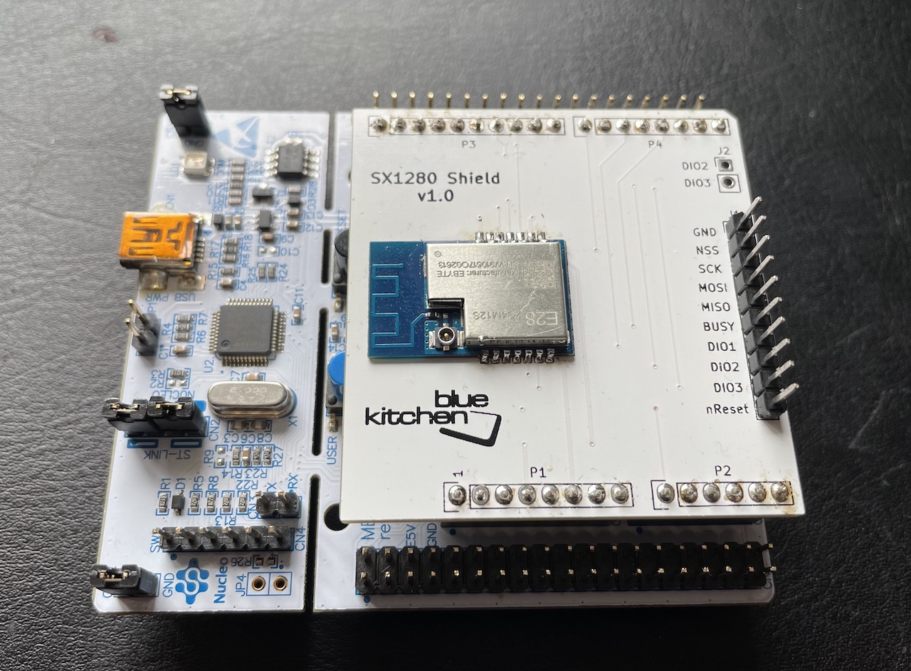 STM32 L476RG Nucleo with SX1280 Shield